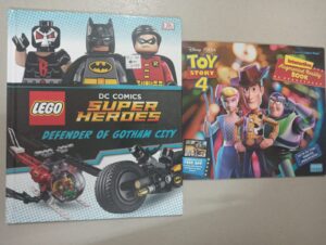 combo of DC comics and toy story books